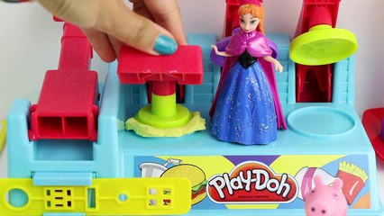Play Doh BURGER set Frozen Peppa Pig Minions French Fries play dough food creations