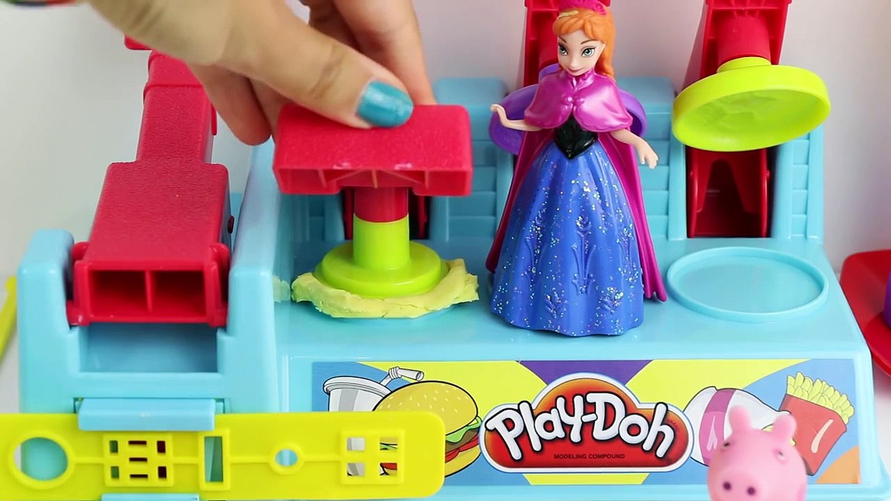 Play Doh BURGER set Frozen Peppa Pig Minions French Fries play dough food creations