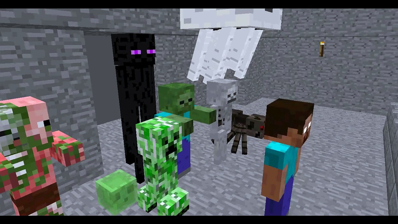 Monster School: Herobrine teaches close combat #1 (minecraft animation)