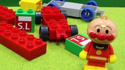 アンパンマンおもちゃでアニメ　のりものブロック