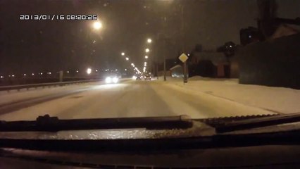 Passing car almost crashed in Russia