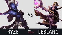 Ryze vs LeBlanc - SKT T1 Faker EUW LOL Master 456LP