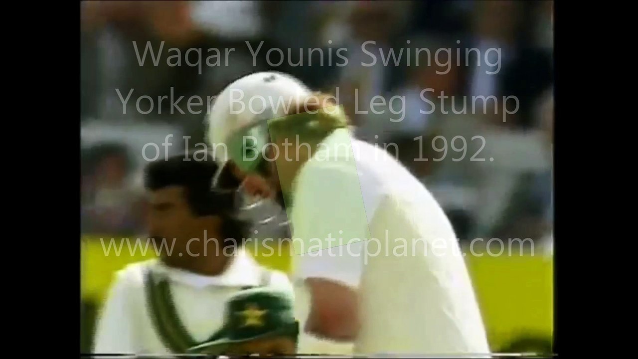 Waqar Younis Reverse Swing Yorker Bowled Leg Stump of Ian Botham