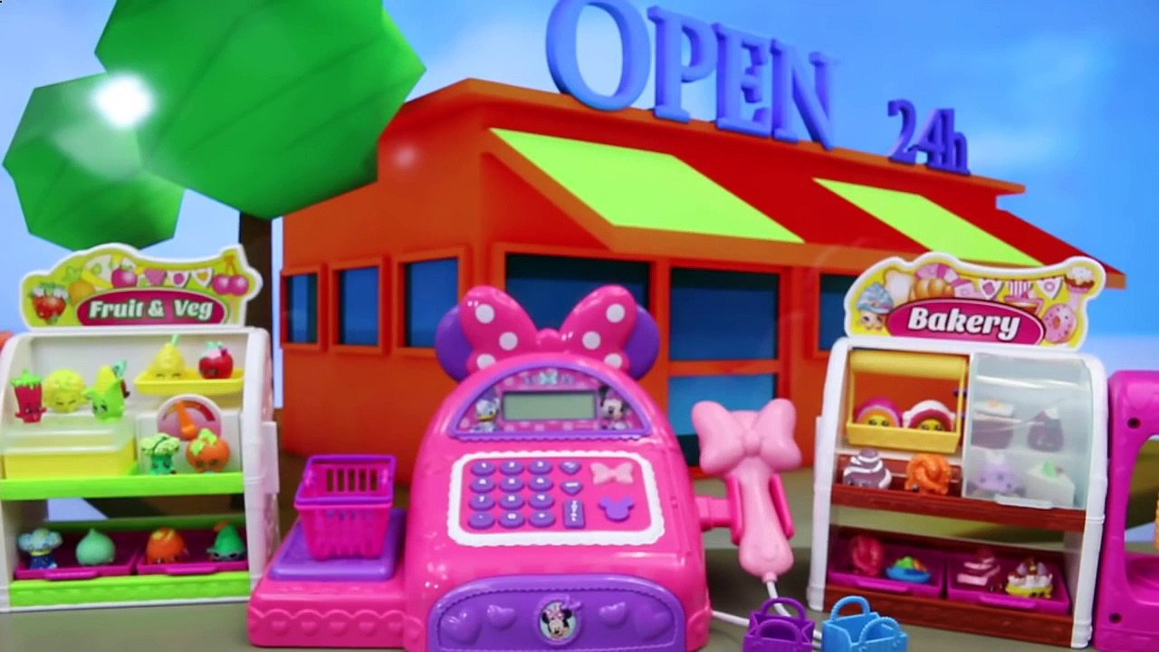 MINNIE MOUSE ❤ Electronic CASH REGISTER BowTique Mickey Mouse Shopping for Shopkins Toys