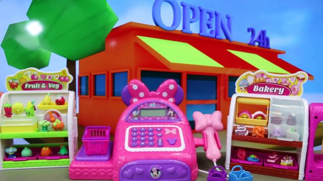 MINNIE MOUSE ❤ Electronic CASH REGISTER BowTique Mickey Mouse Shopping for Shopkins Toys