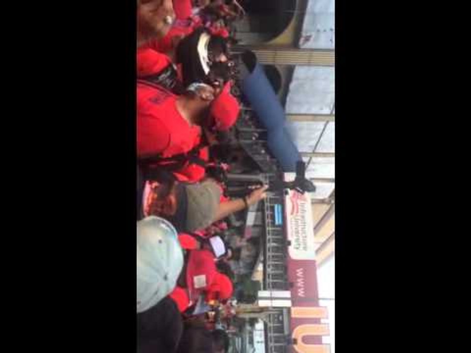Red shirt crowd in Petaling St