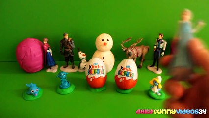 Surprise Eggs Frozen day with Surprise Toys and Kinder Eggs