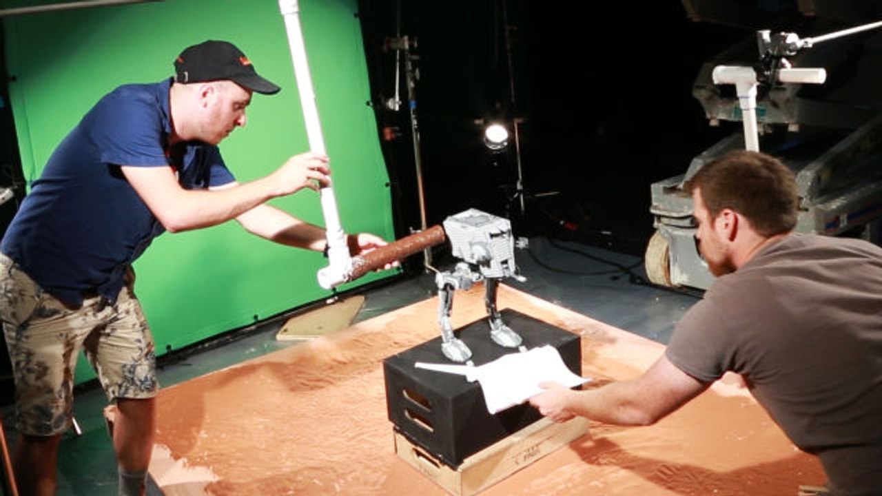 Star Wars Lego Destruction  - Behind the Scenes: Star Wars Lego AT-ST Walker Gets Obliterated by Swinging Logs