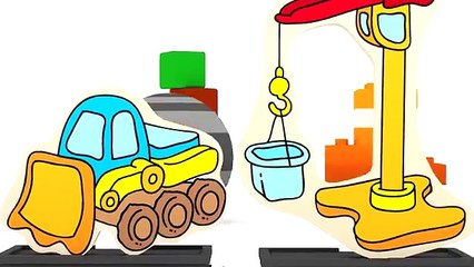 Çizgi film - Dört arba gösterisi - İş makineleri ile yapboz