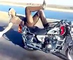 Bike Stunts by saudi boy on road not for Kids AND Girls