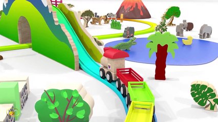 Dessins animés pour bébé en français. Le petit train et des animaux sauvages. Learn Fr