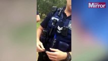 (SHOCKING MOMENT) Policewoman caught on camera aiming Taser at tourist she pulled over