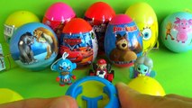 12 surprise eggs Spider Man Disney Cars TOY Story 3 PRINCESS Ice Age SpongeBob Kinder surp