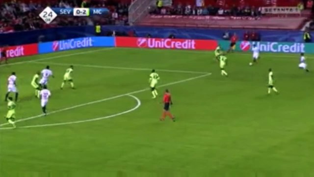 Benoît Tremoulinas Goal 1-2 FC Sevilla vs Manchester City 03.11.2015 (HD)
