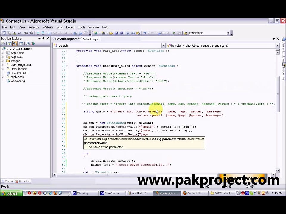 ASP.NET inserting values in database (part-8 in URDU)