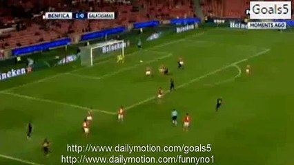 Lukas Podolski Goal Benfica 1 - 1 Galatasaray Champions League 3-11-2015