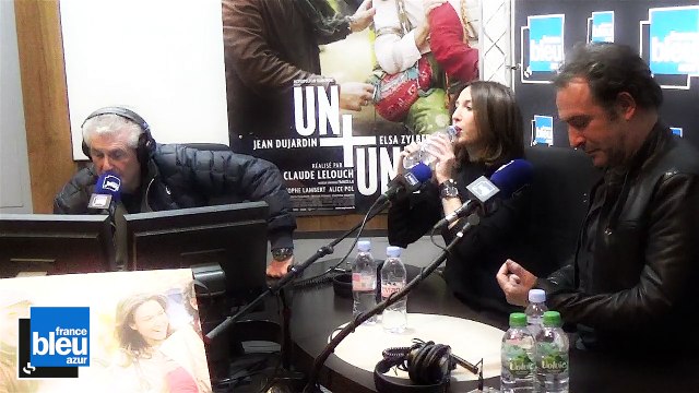 L'équipe du film Un + Une de Claude LELOUCH dans les studios de France Bleu Azur