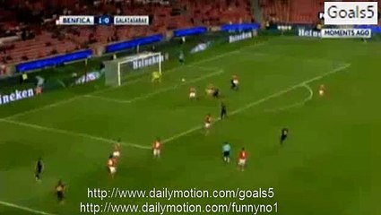 Lukas Podolski Goal Benfica 1 - 1 Galatasaray Champions League 3-11-2015