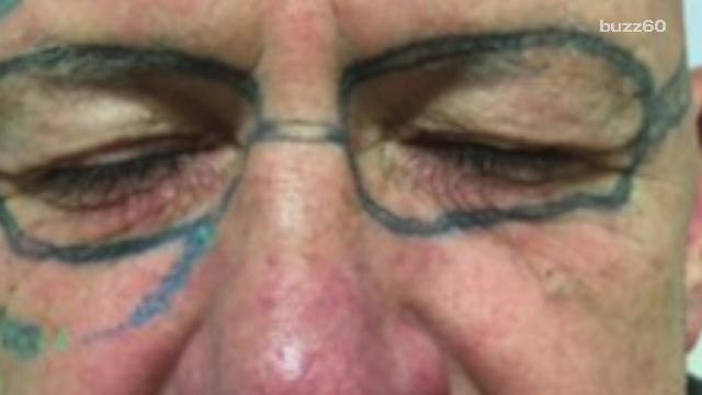 Drunk man wakes up with beer goggle tattoo, keeps it for two years