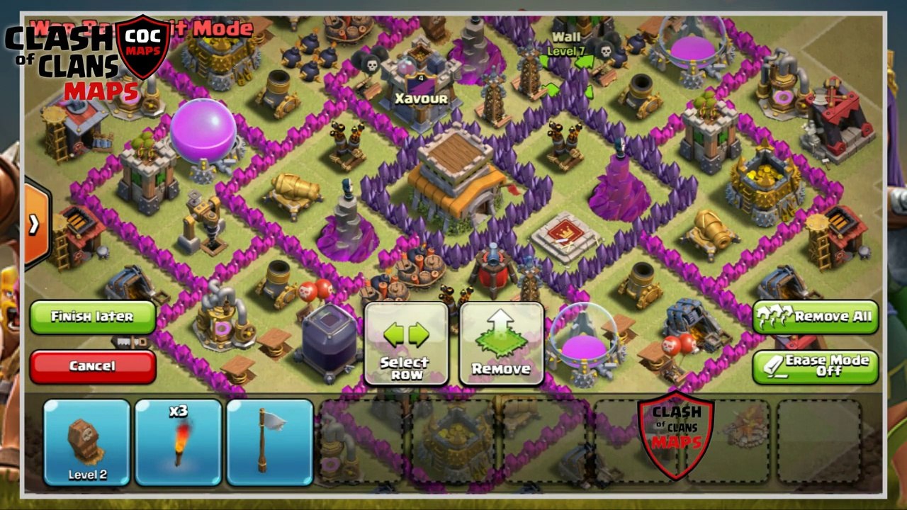 Clash of Clans - TH8 Anti Hog Rider and Anti Dragon War Base Layout Defense Strategy
