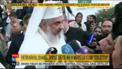 Patriarhul la iesirea de la slujba inmormantarii Mariei Ion