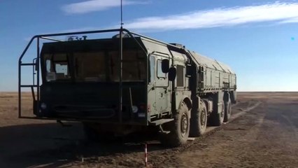 Start cruise missile PTRC "Iskander" for the purpose at the Kapustin Yar