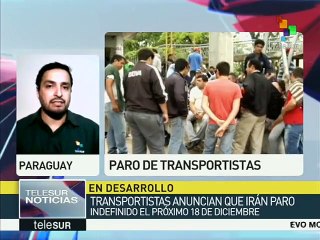 Paraguay; transportistas irán a paro indefinido el 18 de diciembre