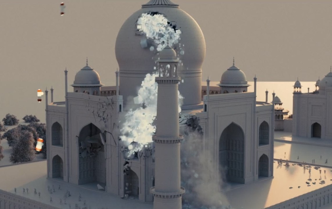 Pixels Movie - VFX breakdowns: Taj Mahal sequence
