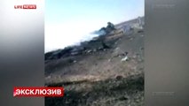حصري : أول فيديو للطائرة الروسية حين تحطمت وبدأت تحترق