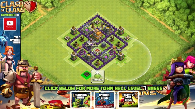 Clash of Clans Town Hall 7 Defense BEST CoC TH7 Hybrid Base Layout Defense Strategy