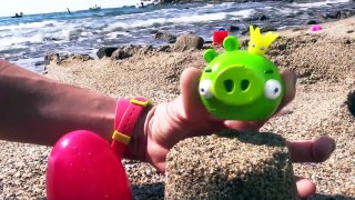 Kids Toy Construction Trucks: Angry Birds Pig Summer Beach demo/tức giận chim đồ chơi xây