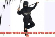 Fasching Kinder Kost?m Black Ninja 4 tlg. f?r Sie und Ihn Gr??e 140