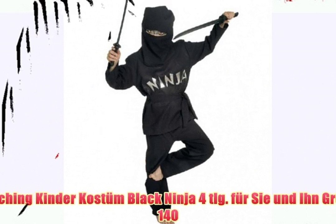 Fasching Kinder Kost?m Black Ninja 4 tlg. f?r Sie und Ihn Gr??e 140