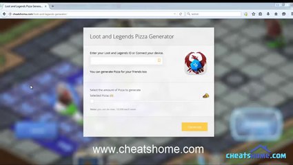 Loot and Legends Cheats - Pizza generator [iOS] and [Android]