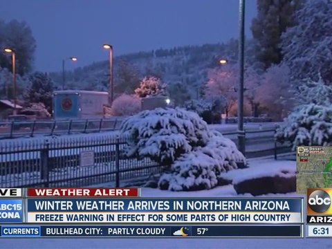 Winter weather arrives in Arizona