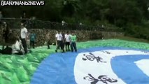 Base Jumpers Leap From 370m High Bridge In China