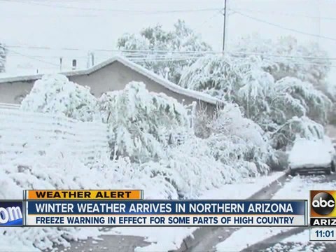 Winter weather arrives in northern Arizona
