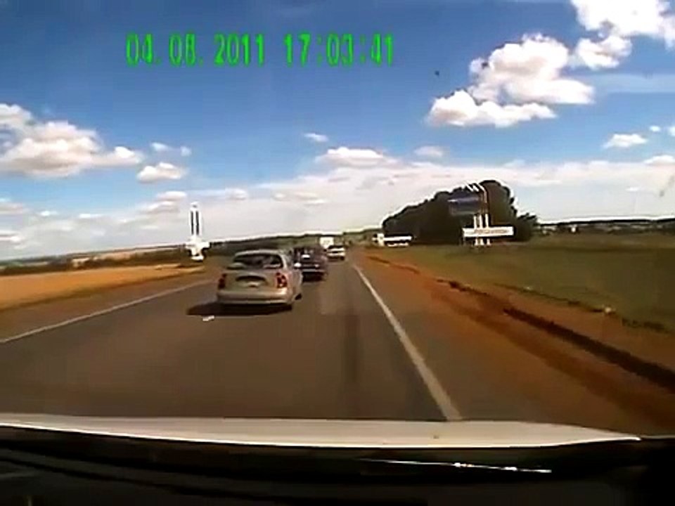 Car hits Truck in Russia caught on a cam