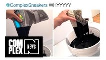 Someone Dipped Air Mags and Yeezy Boosts In Black Paint