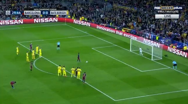 Neymar Penalty Goal - Barcelona 1-0 Bate Borisov 04-11-2015