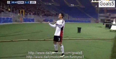 Chicharito Goal AS Roma 2 - 2 Leverkusen Champions League 4-11-2015