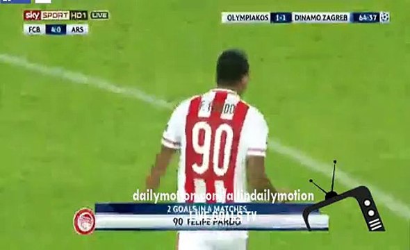 Felipe Pardo Incredible Goal - Olympiakos 1-1 Dinamo Zagreb - Champions League - 04.11.2015