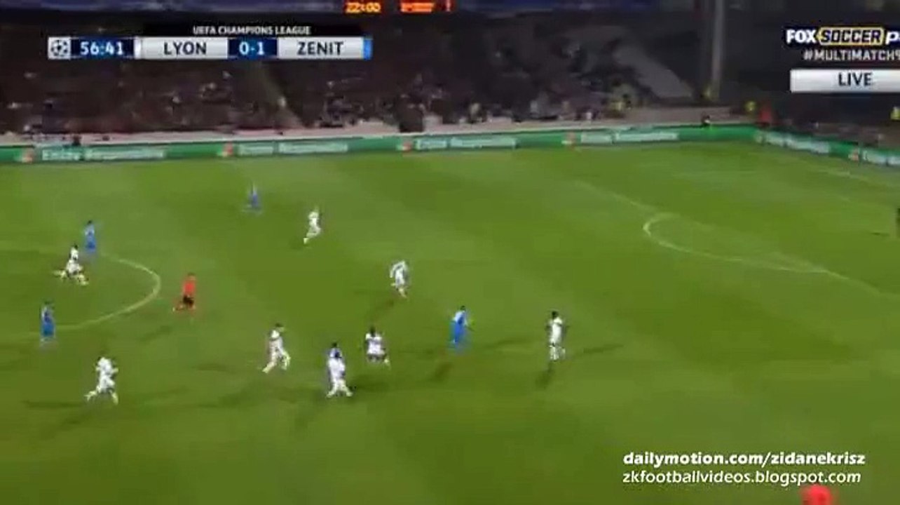 0-2 Artem Dzyuba Second Goal - Olympique Lyon v. Zenit St. Petersburg 04.11.2015 HD