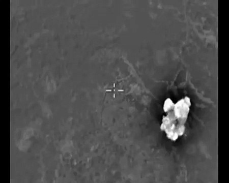 Уничтожение склада боеприпасов отряда боевиков в горно-лесистой местности в р-не САЛЬМА (ЛАТАКИЯ)