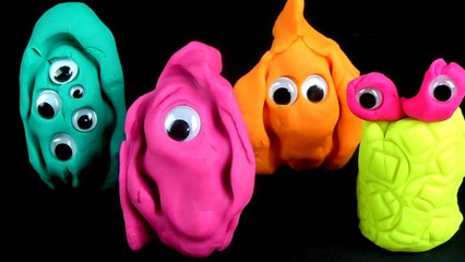 play doh alien surprise eggs happy hippo and haribo bear