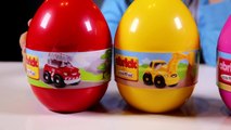 3 Giant Cars Surprise Eggs Pink Red Yellow​​​ | Arcadius Kul​​​