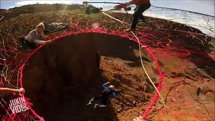 Human Spiderweb  BASE Jump from Space Net
