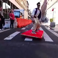 watch a man flying on the clean like a man