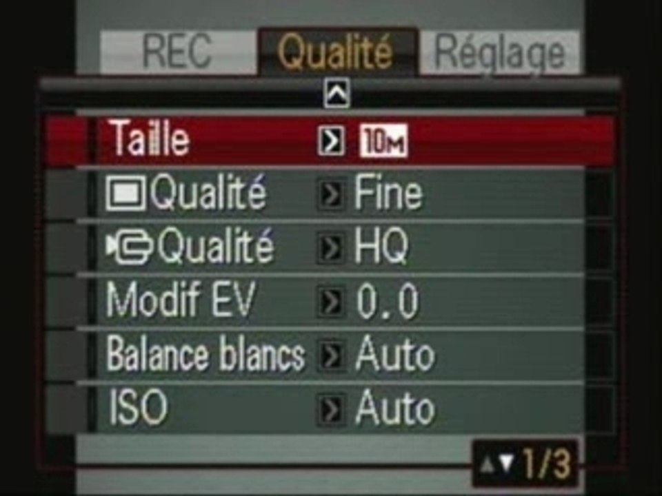 casio exilim ex-v7 menus