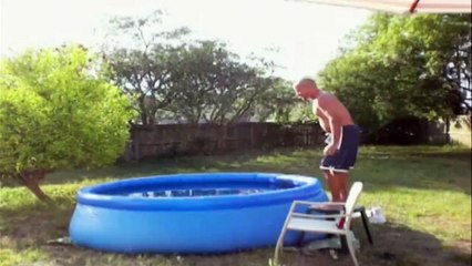 Man Faceplants Into Inflatable Pool
